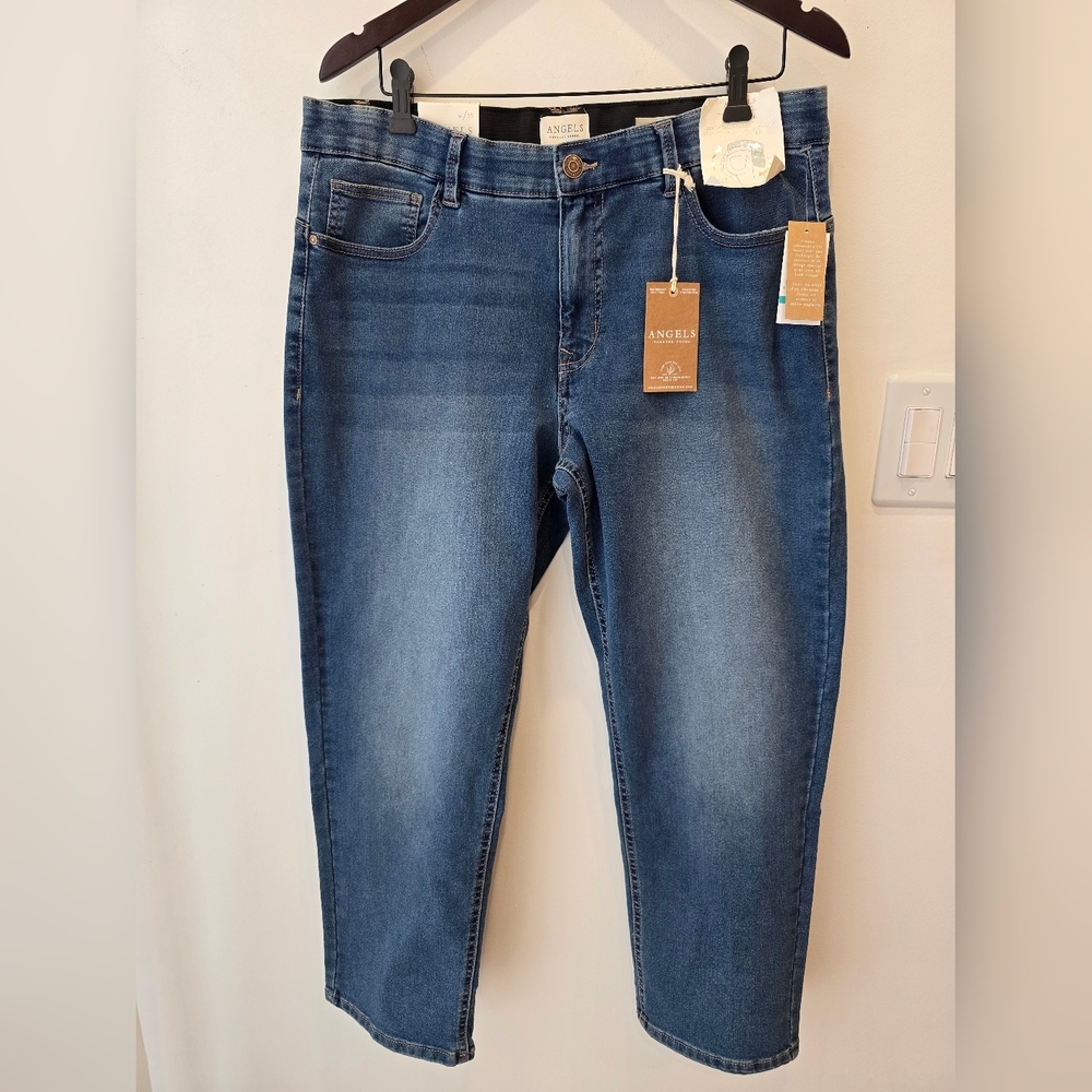 ANGELS Everlux SCULPT Straight Ankle JEANS DENIM BLUE STRETCH 16 X 33